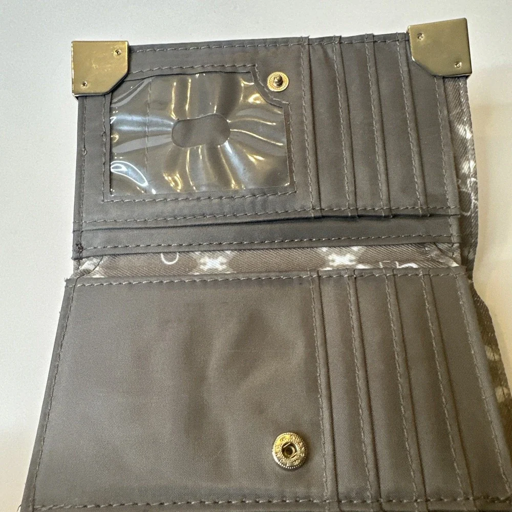 JESSICA SIMPSON FAUX Women's Brown Leather Zip Clutch‎ Wallet